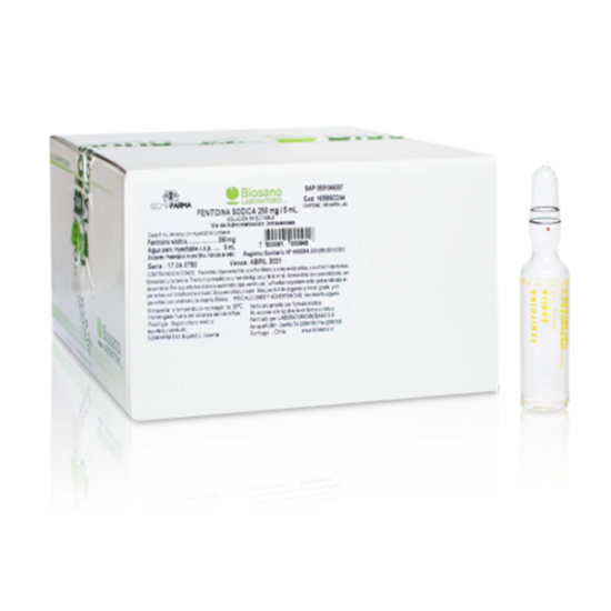 Imagen de FENITOINA SOD 250MG / 5ML EST X 5 UNID.