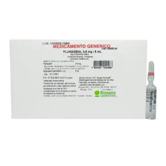 Imagen de FLUMAZENIL 0.5 MG / ML X 5 AMP.         