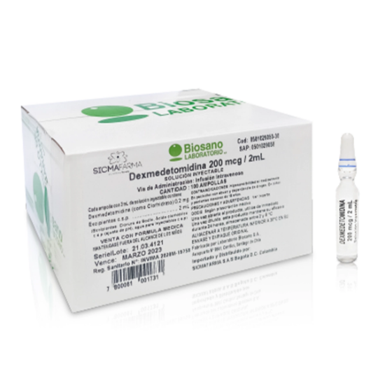 Imagen de DEXMEDETOMIDINA 200 MCG / 2 ML EST X 100 AMP.
