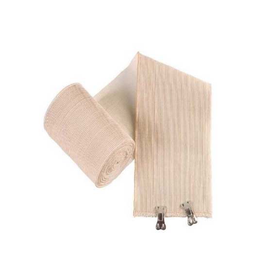 Imagen de VENDA ELASTICA BEIGE CON CLIP 10CM X 4MT X 1 UNID