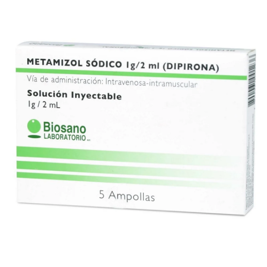 Imagen de METAMIZOL SOD 1 GR/2 ML X 5 AMP
