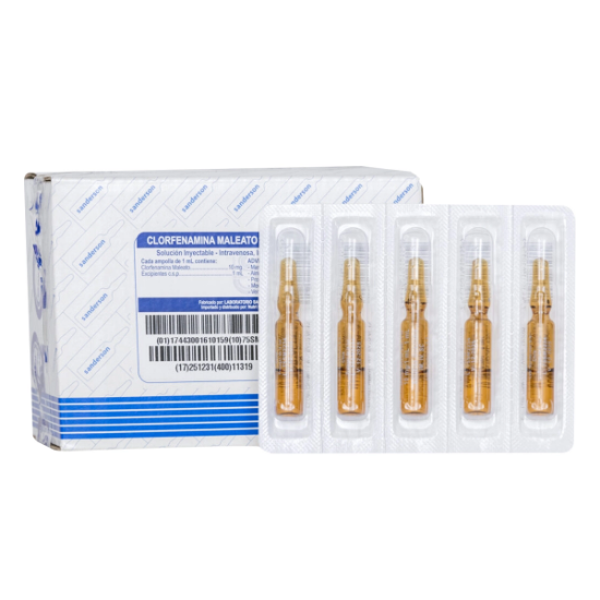Imagen de CLORFENAMINA MALEATO 10MG / ML X 100 FCO. AMP.